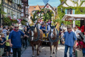 Besigheim: Winzerfest, Festumzug durch die mittelalterliche Stadt